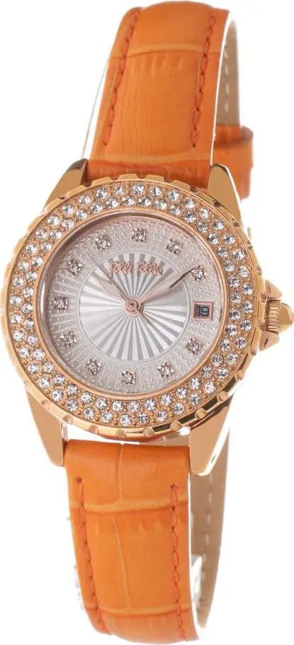 Orange Leather Dress Watch