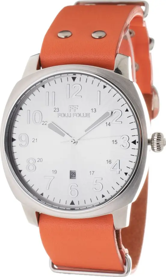 Orange Leather Dress Watch
