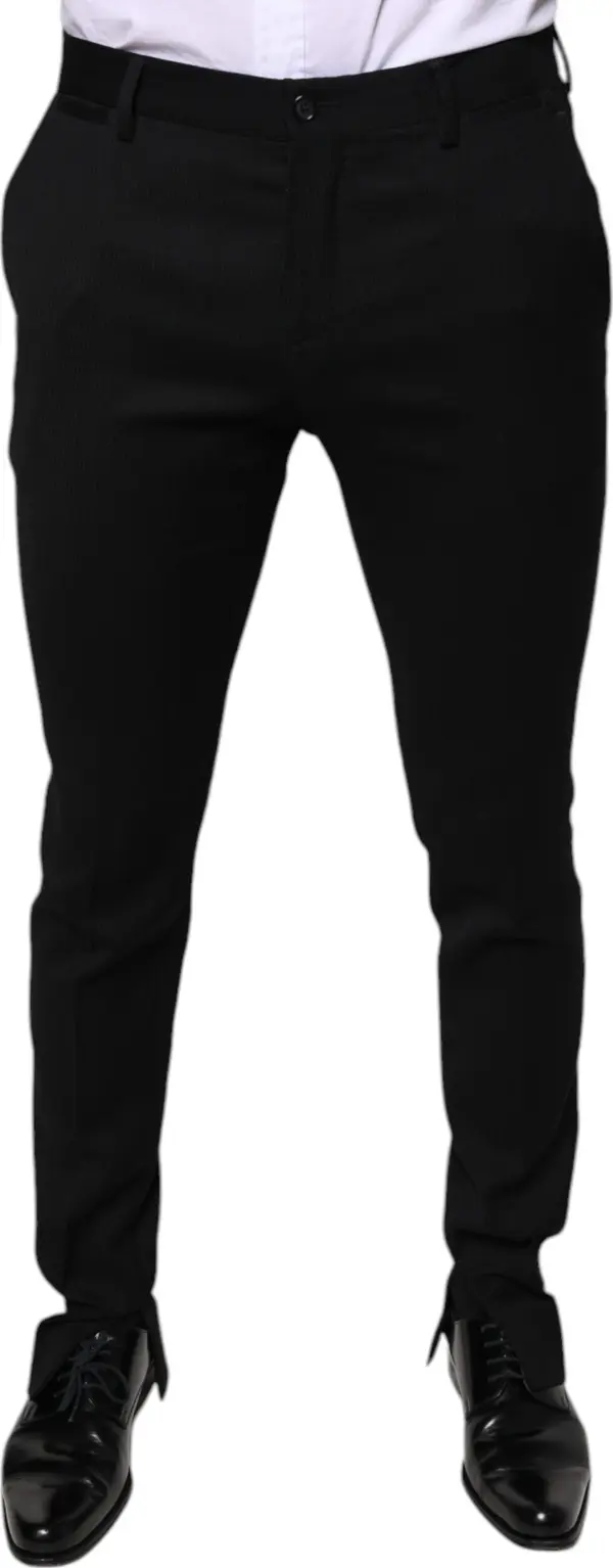 Black Wool Skinny Formal Dress Pants