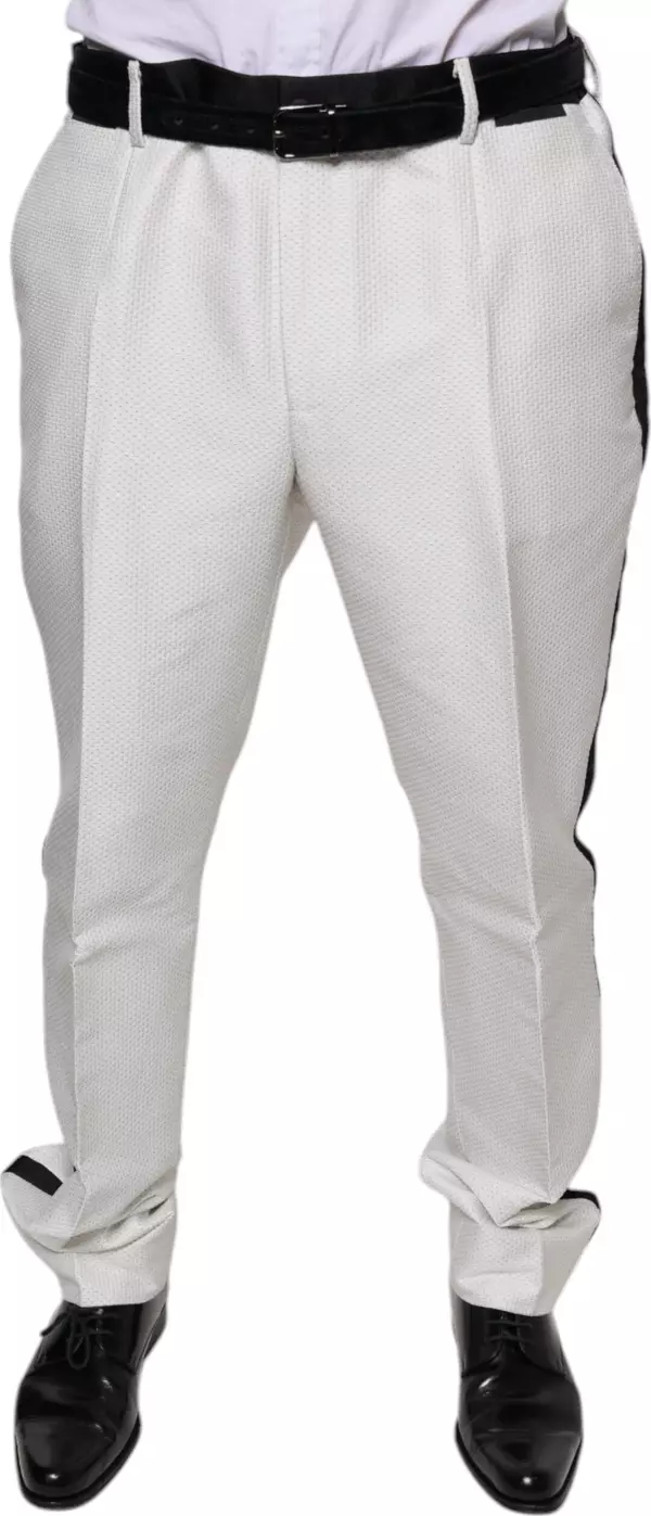 White Polyester Formal Dress Pants