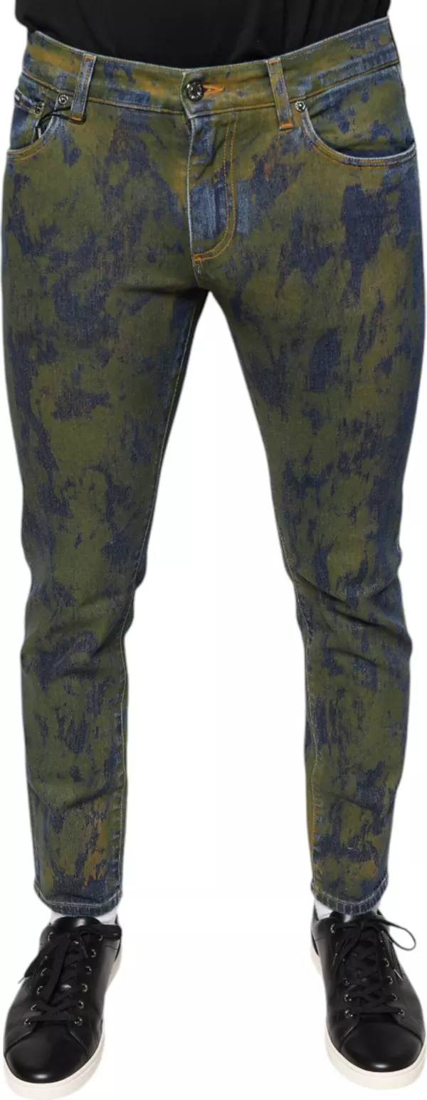 Blue Cotton Dye Slim Fit Men Denim Jeans