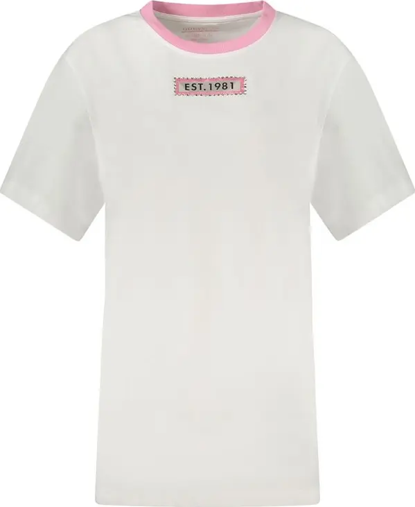 White Cotton Women T-Shirt