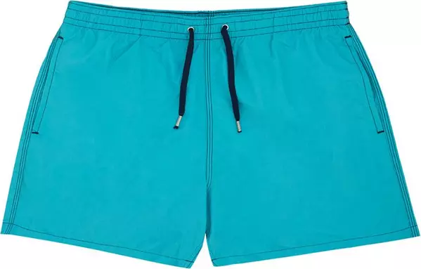 Turquoise Polyester Swim Shorts