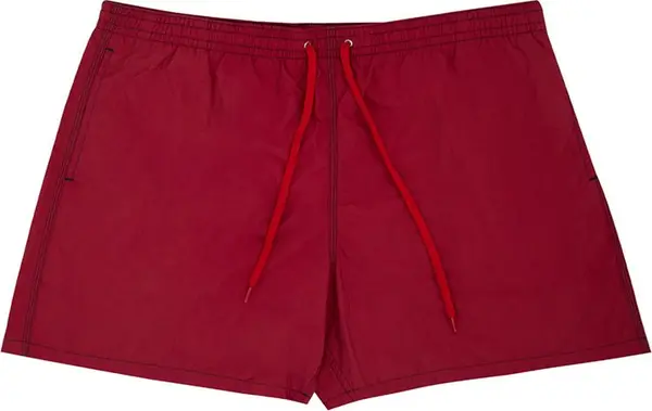 Red Polyester Swim Shorts