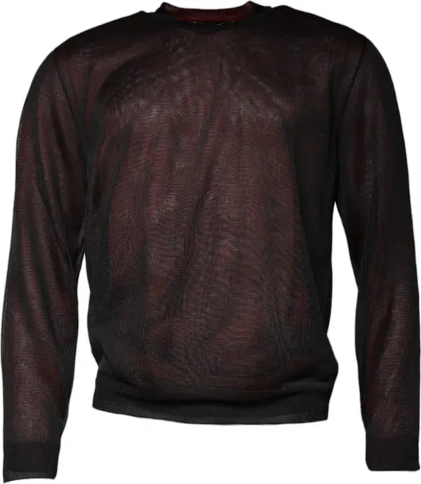 Maroon Polyester Crew Neck Pullover Sweater