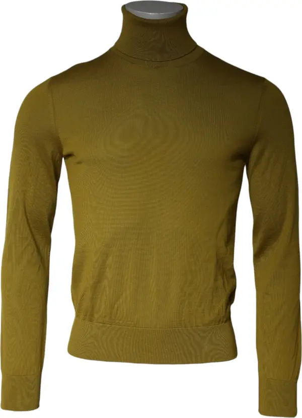 Brown Cashmere Turtleneck Pullover Sweater