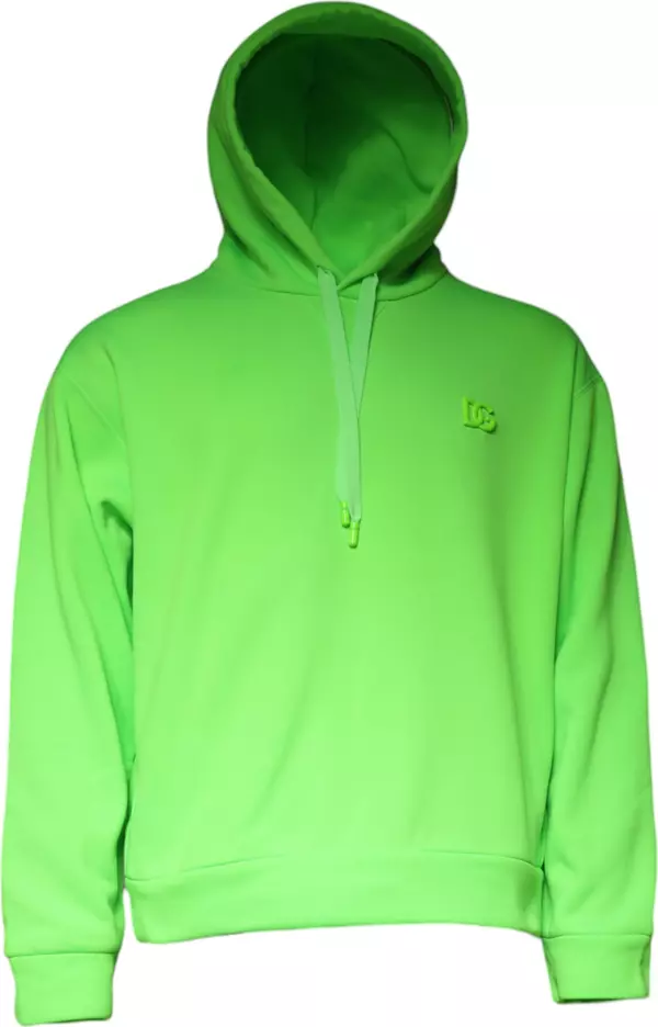 Green Logo Hooded Pullover Sweatshirt Sweater