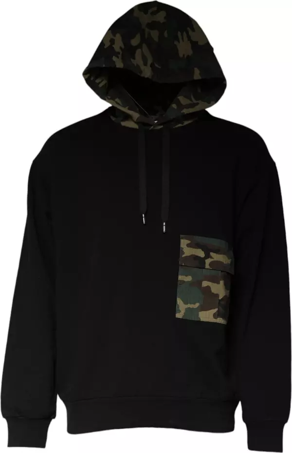 Black Camouflage Hooded Sweatshirt Sweater