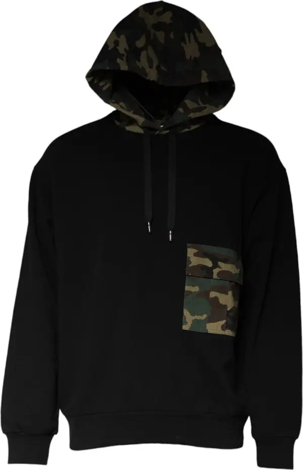 Black Camouflage Hooded Sweatshirt Sweater