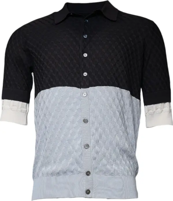 Multicolor Silk Button Down Collared T-shirt