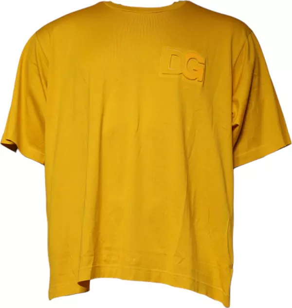 Mustard Embossed Logo Crew Neck T-shirt