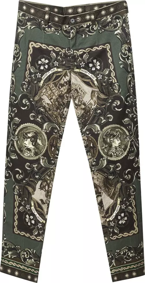 Green Cotton Casual Pants