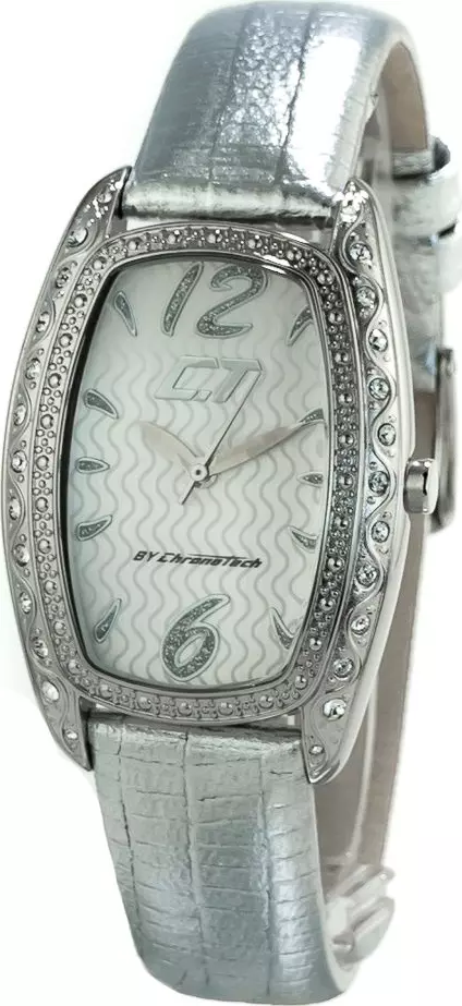 Silver Leather Dress Watch
