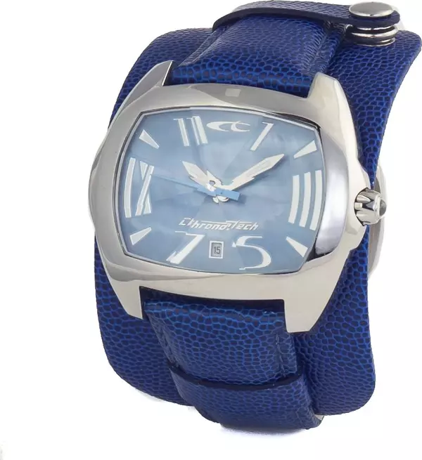 Blue Leather Dress Watch