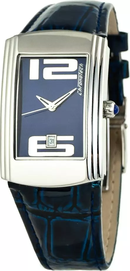 Blue Leather Dress Watch