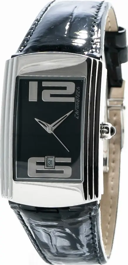 Black Leather Dress Watch