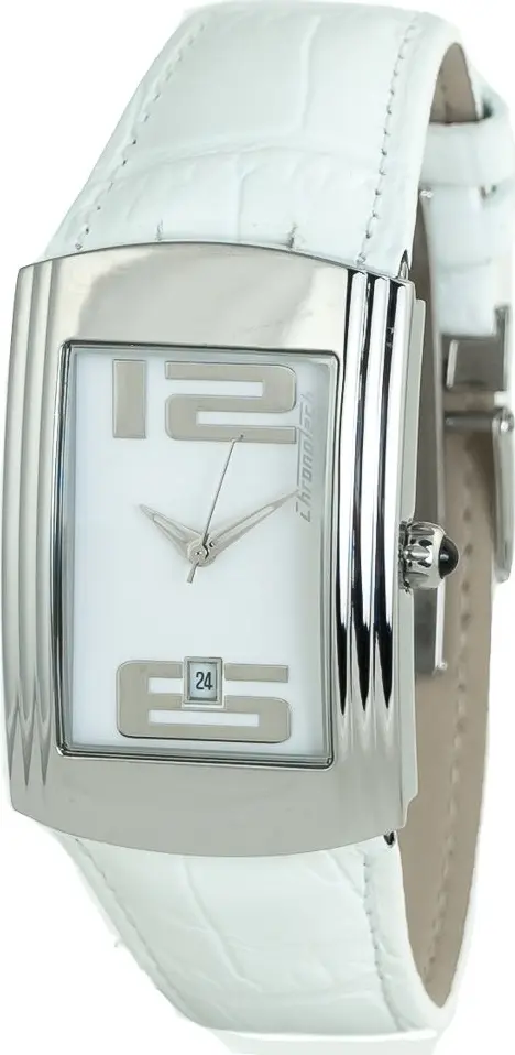 White Leather Dress Watch