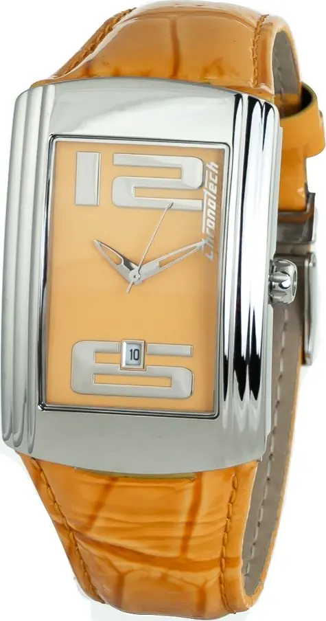 Orange Leather Dress Watch