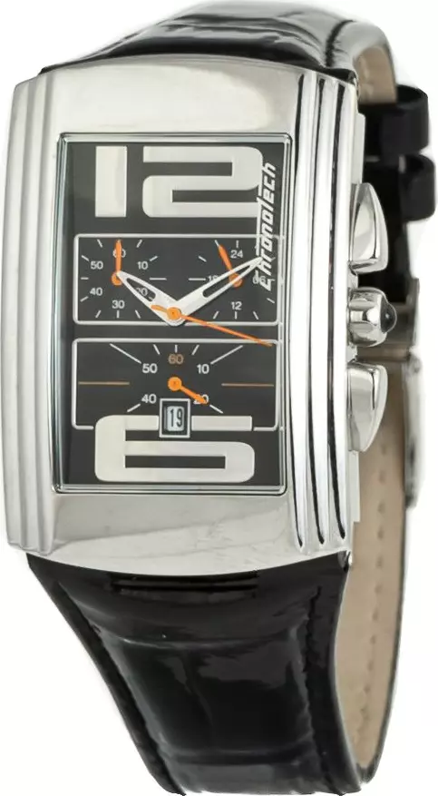 Black Leather Dress Watch
