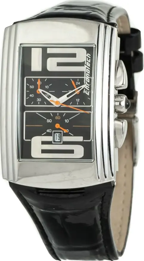 Black Leather Dress Watch