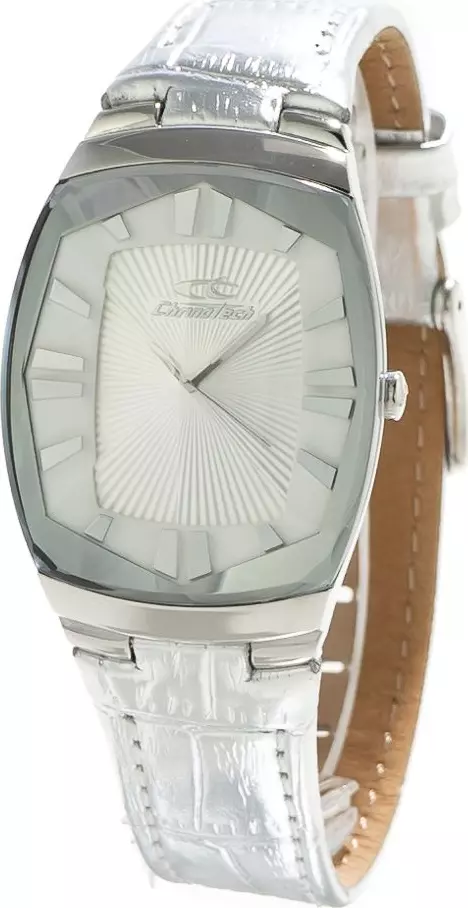 Silver Leather Dress Watch