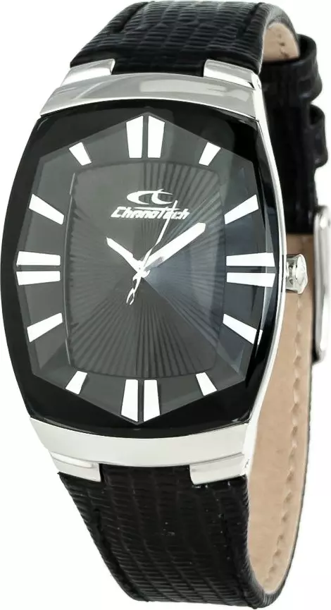 Black Leather Dress Watch