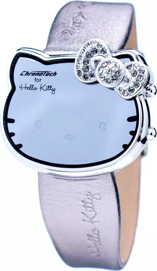 Silver Leather Digital Watch
