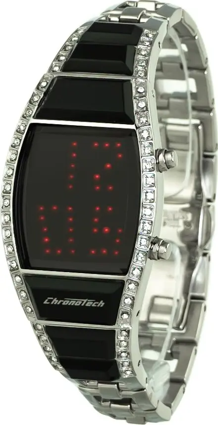 Silver Stainless Steel Digital Watch