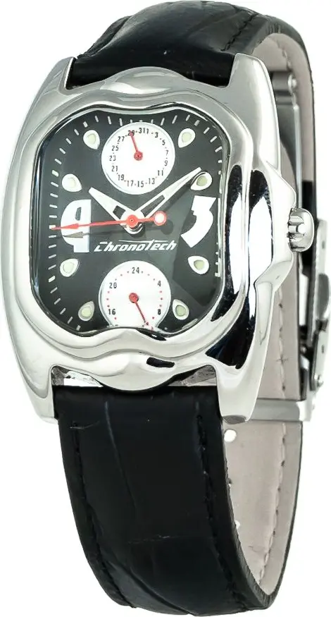 Black Leather Dress Watch