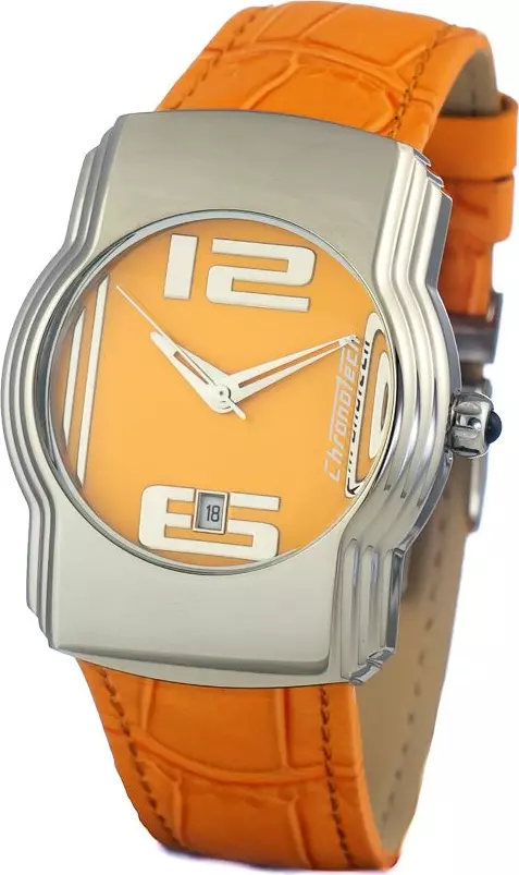 Orange Leather Dress Watch