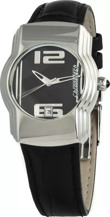 Black Leather Dress Watch