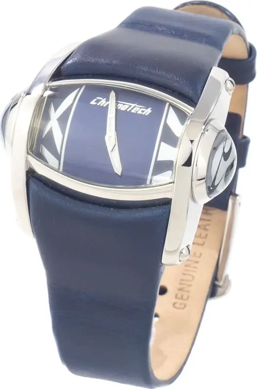 Blue Leather Dress Watch