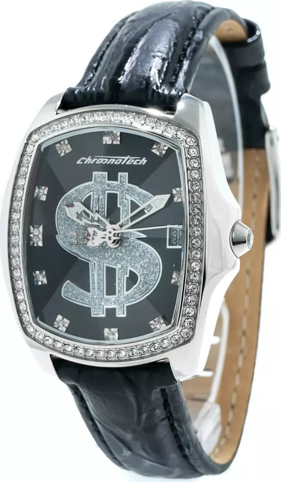 Black Leather Dress Watch