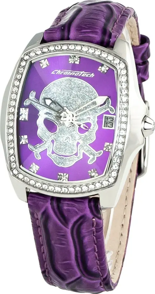 Purple Leather Dress Watch