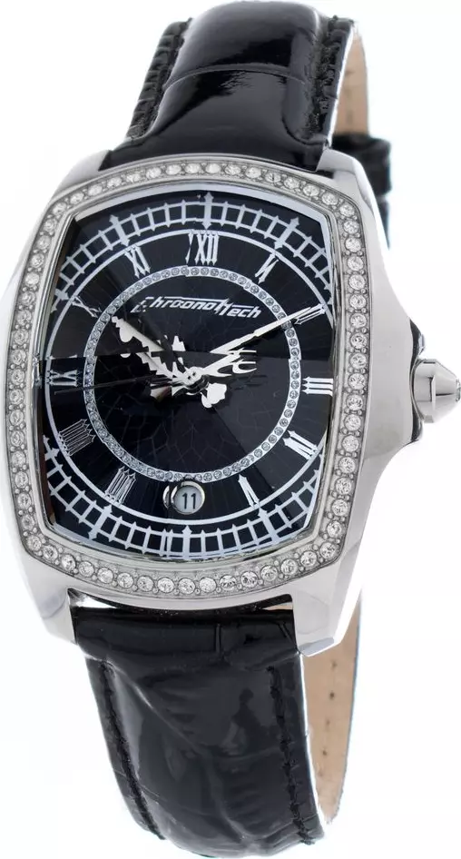 Black Leather Dress Watch