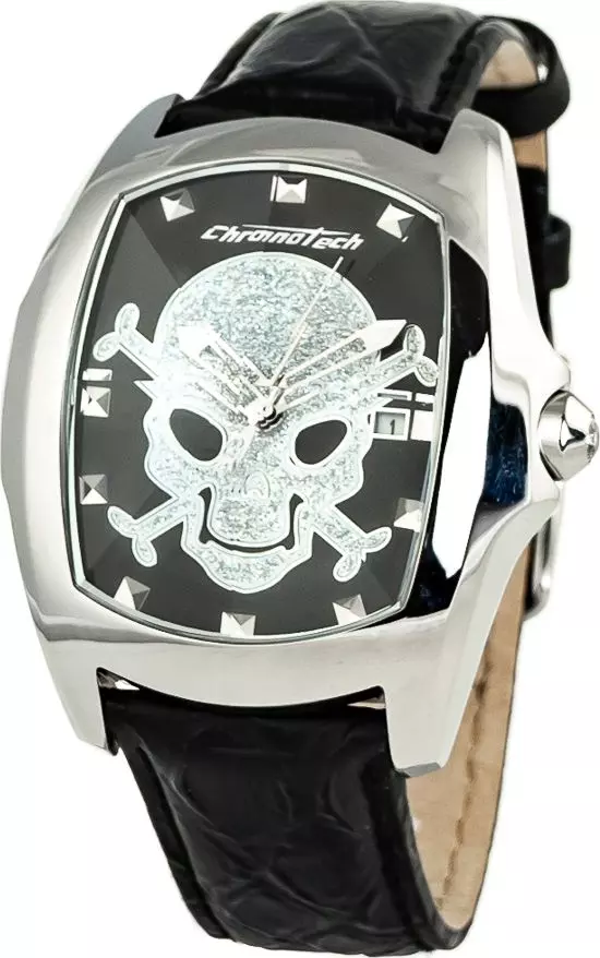 Black Leather Dress Watch