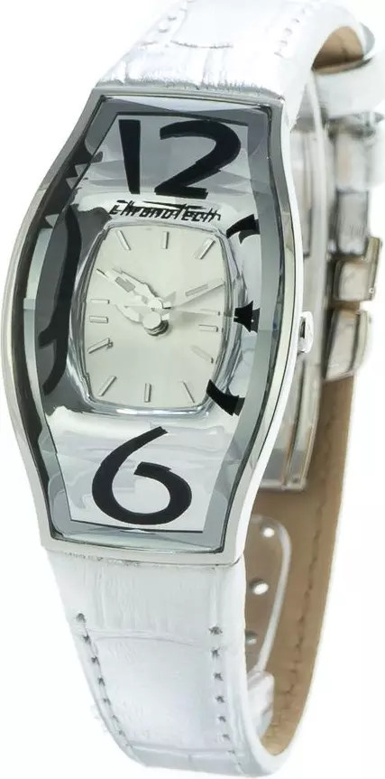 Silver Leather Dress Watch