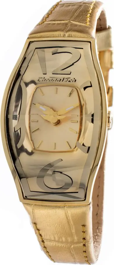 Gold Leather Dress Watch