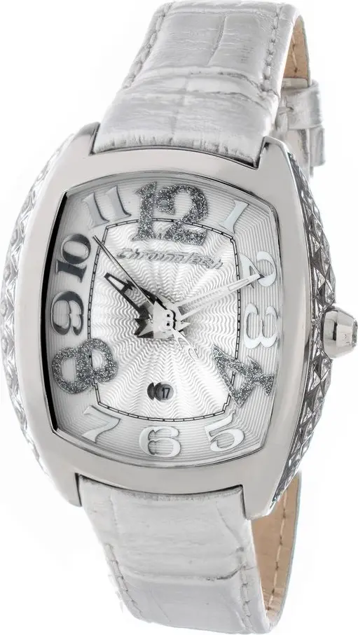 Silver Leather Dress Watch