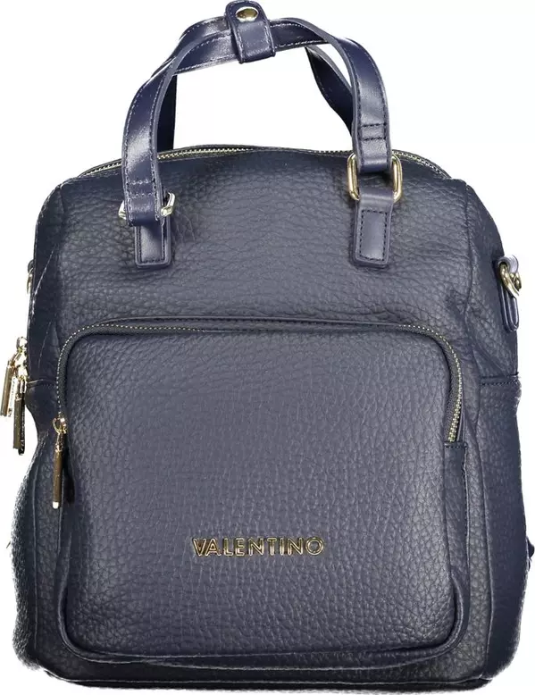 Blue Polyurethane Women's Backpack