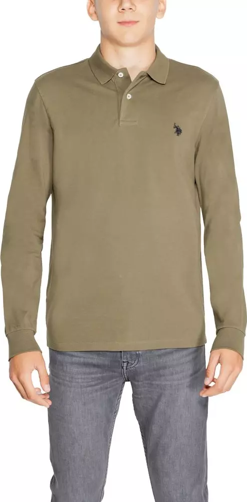 Green Cotton Long Sleeve T-Shirt