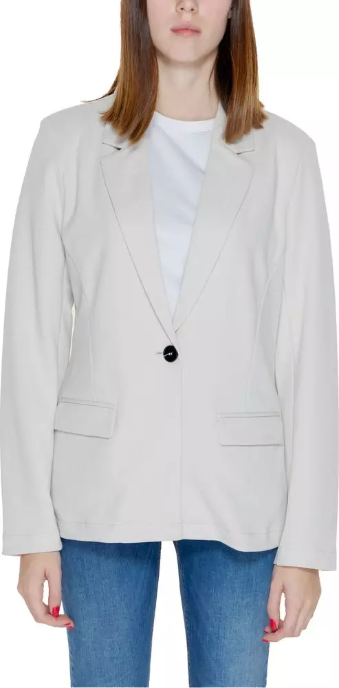Beige Polyester Blazer