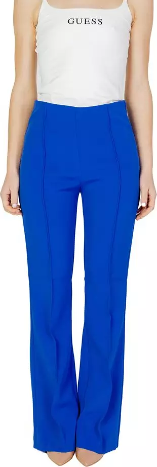 Blue Recycled Polyester Flared Pants