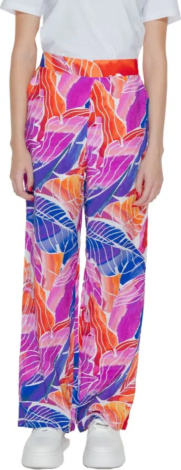 Multicolor Viscose Casual Pants