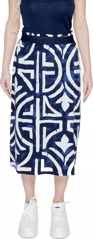 Blue Viscose Long Skirt