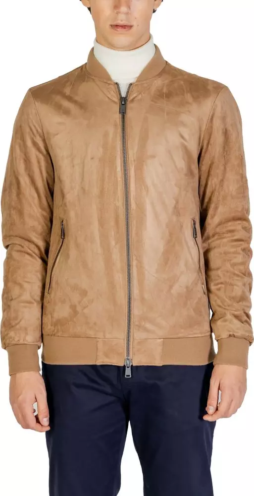 Beige Polyester Bomber