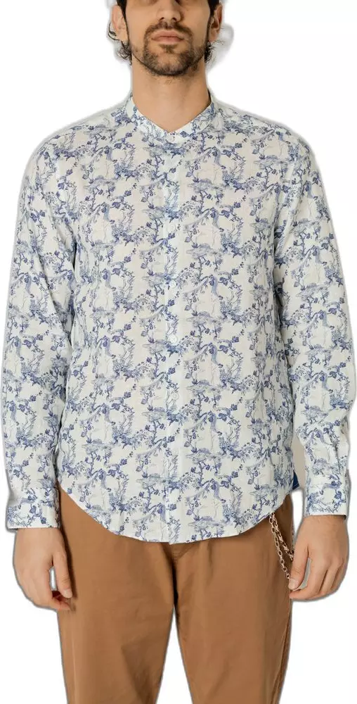 Blue Linen Pattern Shirt