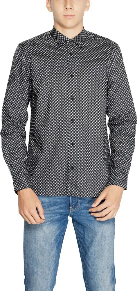Gray Cotton Pattern Shirt