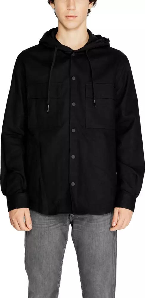 Black Cotton Shell Jacket