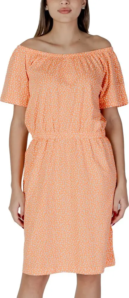Orange Cotton Short Dress